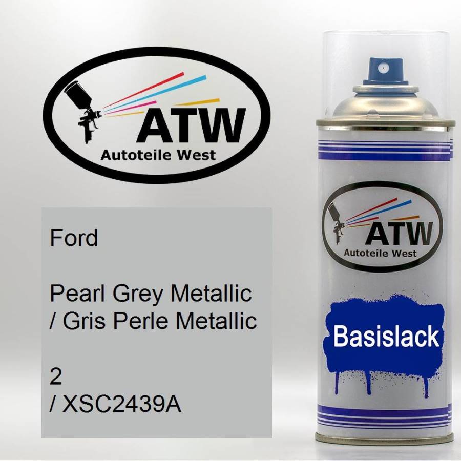Ford, Pearl Grey Metallic / Gris Perle Metallic, 2 / XSC2439A: 400ml Sprühdose, von ATW Autoteile West.